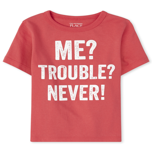 

s Baby And Toddler Boys Trouble Graphic Tee - Orange T-Shirt - The Children's Place