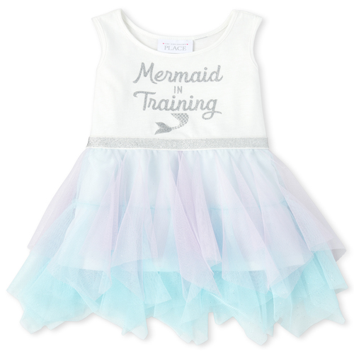 

s Baby And Toddler Glitter Mermaid Tutu Dress - White - The Children's Place
