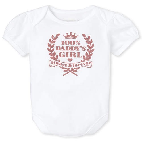 

s Baby Glitter Daddy's Girl Graphic Bodysuit - White - The Children's Place
