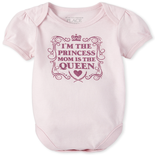 

s Baby Glitter Princess Graphic Bodysuit - Pink - The Children's Place