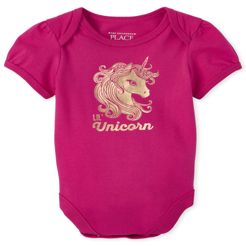 

s Baby Mommy And Me Unicorn Matching Graphic Bodysuit - Pink - The Children's Place