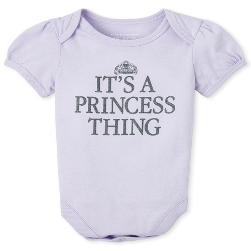 

s Baby Glitter Princess Graphic Bodysuit - Purple - The Children's Place
