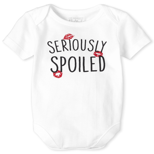 

Newborn Unisex Baby Seriously Spoiled Graphic Bodysuit - White - The Children's Place