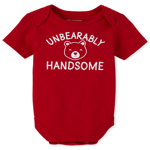 

s Baby Boys Handsome Graphic Bodysuit - Red - The Children's Place