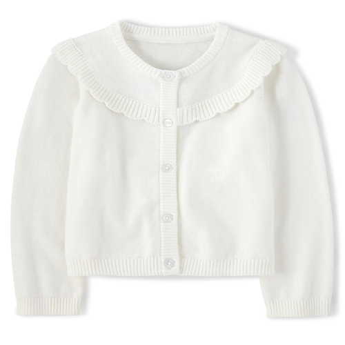 

s Ruffle Cardigan - Spring Jubilee - White - The Children's Place