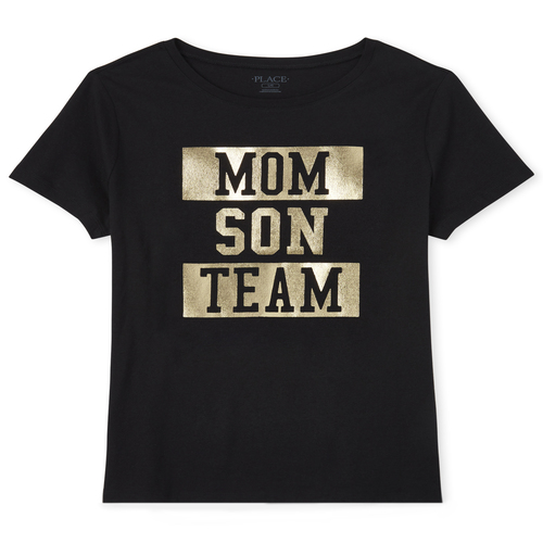 

Womens Matching Family Foil Team Graphic Tee - Black T-Shirt - The Children' Place