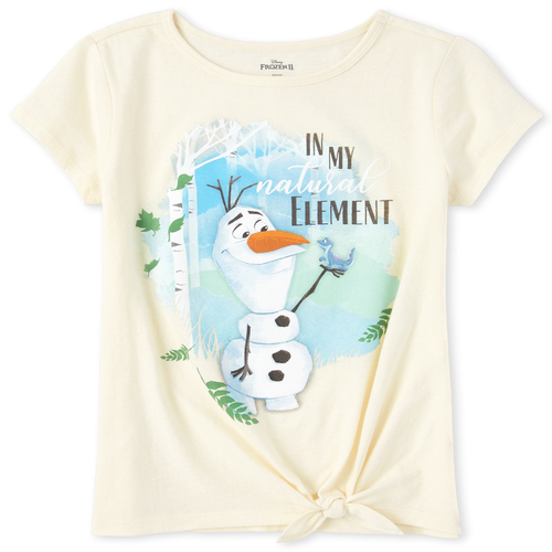 

Girls Disney Frozen 2 Olaf Tie Front Graphic Tee - White T-Shirt - The Children's Place