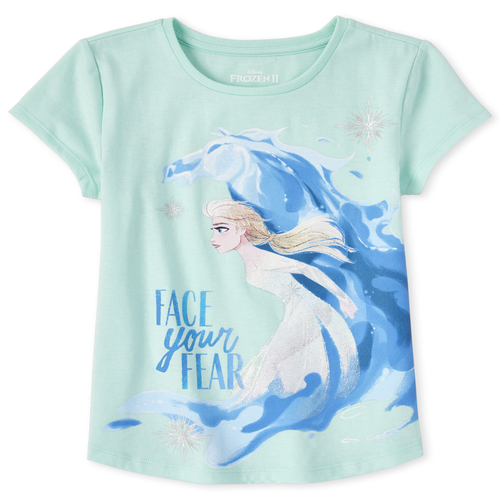 

Girls Disney Frozen 2 Glitter Elsa Graphic Tee - Blue T-Shirt - The Children's Place