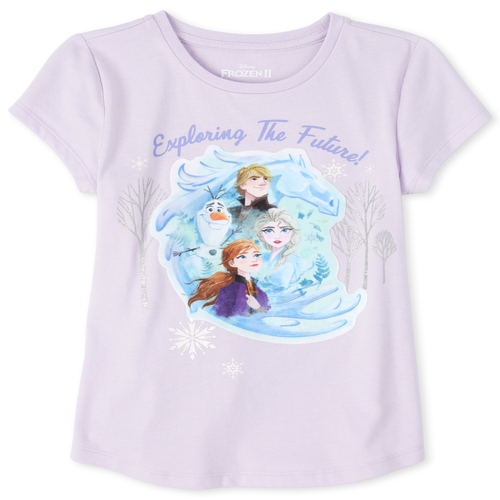 

Girls Disney Frozen 2 Flocked Explore Graphic Tee - Purple T-Shirt - The Children's Place
