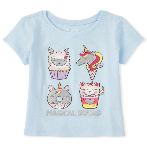 

s Baby And Toddler Glitter Magical Unicorn Matching Graphic Tee - Blue T-Shirt - The Children's Place