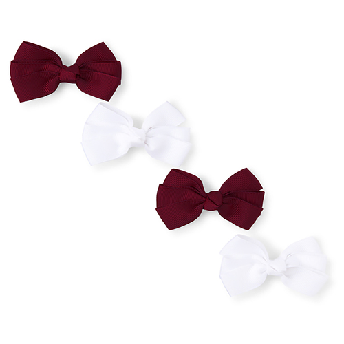 

Girls Uniform Bow Hair Clip 4-Pack - Red - The Children's Place