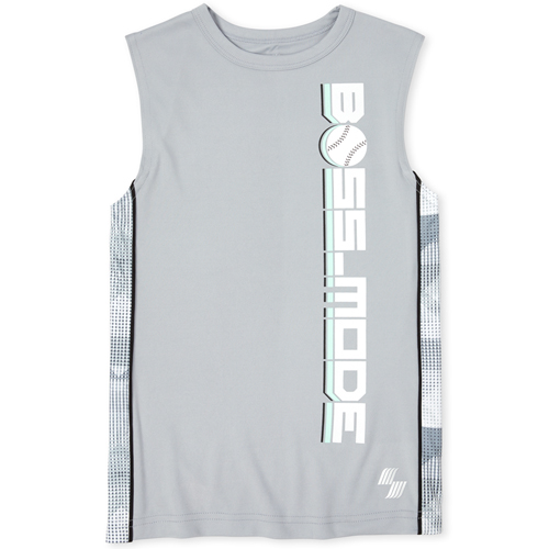 

Boys Boys Mix And Match Side Stripe Performance Muscle Tank Top - Gray - The Children's Place