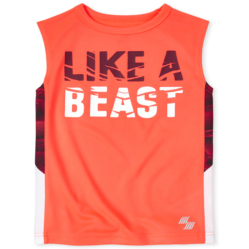 

s Boys Mix And Match Baseball Side Stripe Performance Tank Top - Orange - The Children's Place