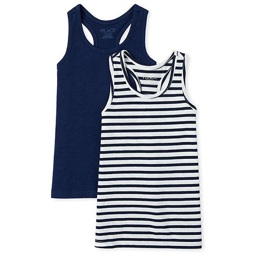 

Girls Print Racerback Tank Top 2-Pack - Blue - The Children's Place