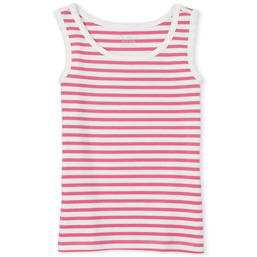 

Girls Striped Tank Top - Pink - The Children's Place