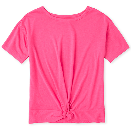 

Girls Twist Front Top - Pink - The Children's Place