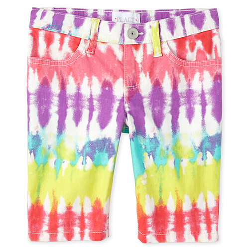 

Girls Print Denim Skimmer Shorts - Pink - The Children's Place