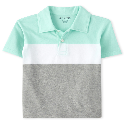 

s Boys Print Jersey Polo - Green - The Children's Place