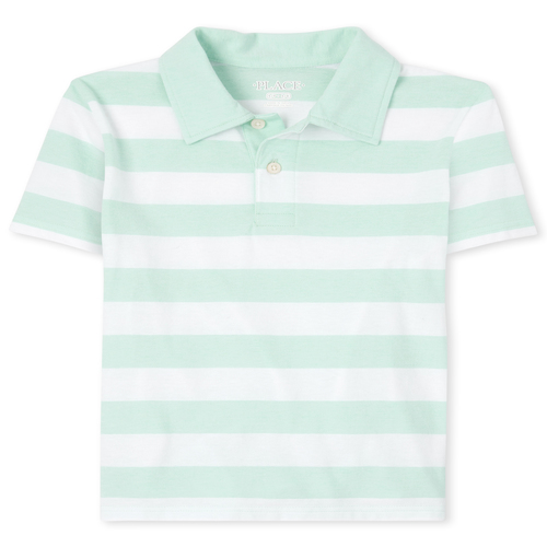 

s Boys Striped Jersey Polo - Green - The Children's Place