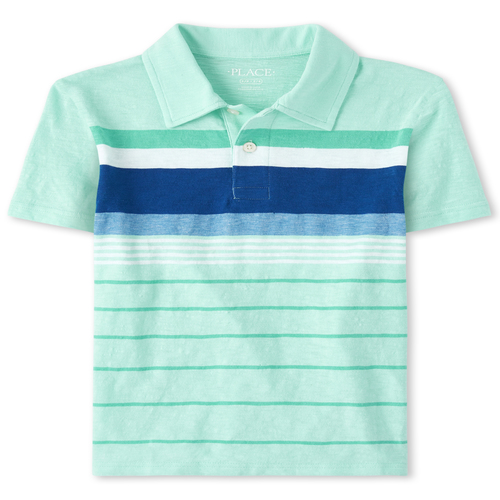 

s Boys Striped Jersey Polo - Green - The Children's Place