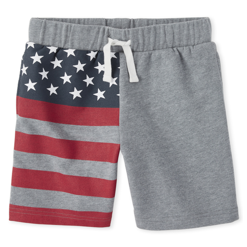 

s Boys Americana Flag French Terry Shorts - Gray - The Children's Place