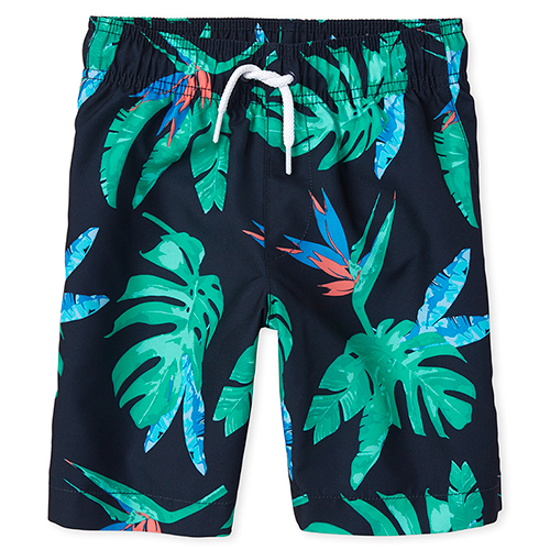 

Boys Boys Print Swim Trunks - Blue - The Children's Place