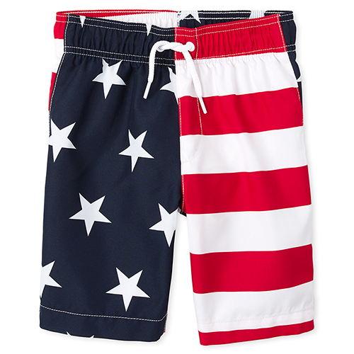 

Boys Boys Americana Flag Swim Trunks - Blue - The Children's Place