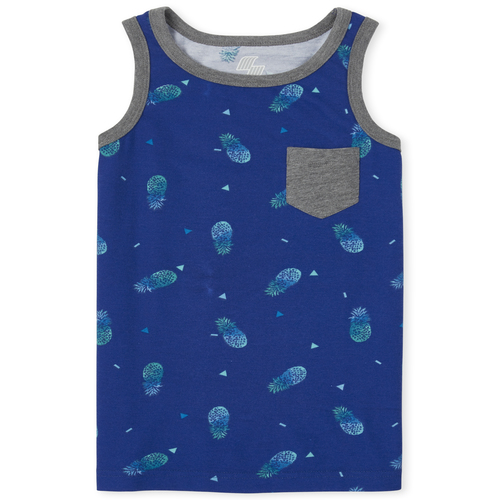 

Boys Boys Mix And Match Pineapple Pocket Tank Top - Blue - The Children's Place