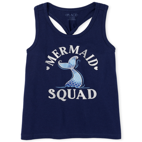

Girls Mix And Match Glitter Twist Back Tank Top - Blue - The Children's Place