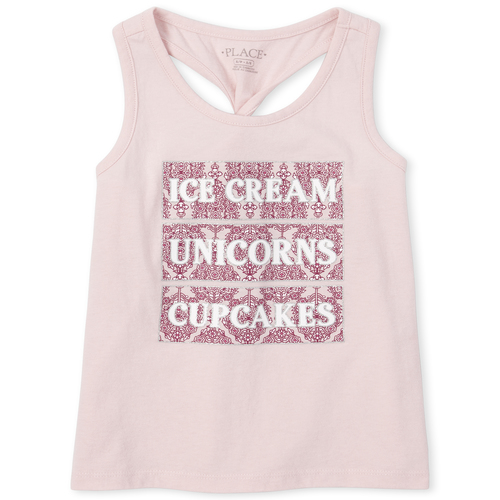 

Girls Mix And Match Glitter Twist Back Tank Top - Pink - The Children's Place