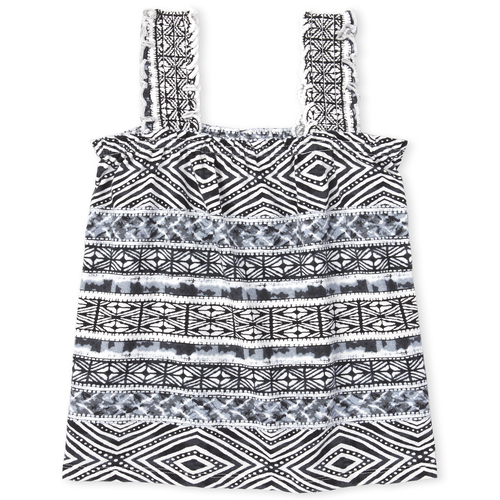 

Girls Mix And Match Smocked Tank Top - Black - The Children's Place