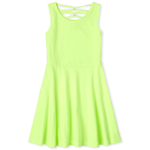 

Girls Cross Back Dress - Green - The Children's Place
