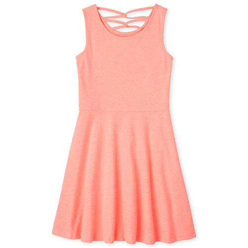 

Girls Cross Back Dress - Pink - The Children's Place