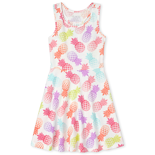 

Girls Print Racerback Dress - Pink - The Children's Place