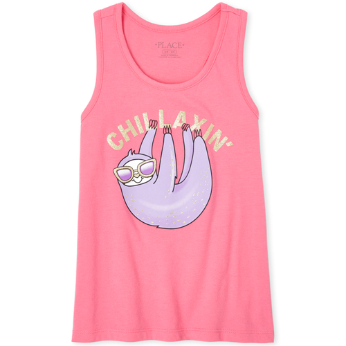 

Girls Mix And Match Glitter Graphic Tank Top - Pink - The Children's Place