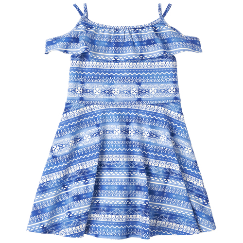 

Girls Striped Cold Shoulder Dress - Blue - The Children's Place