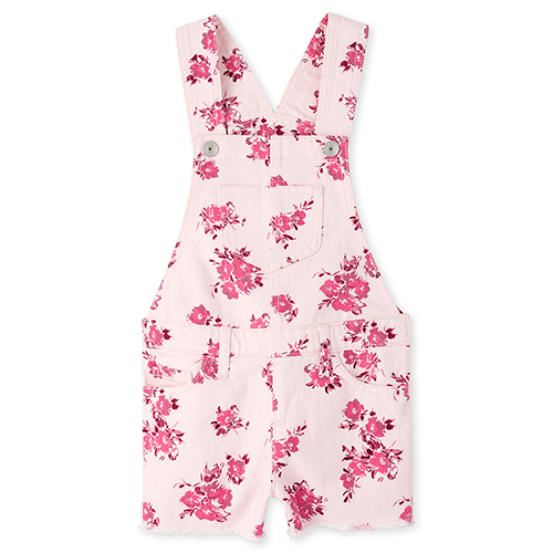 

Girls Print Denim Shortalls - Pink - The Children's Place