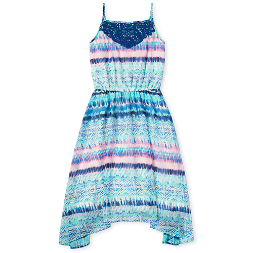 

Womens Mommy And Me Watercolor Matching Sharkbite Hem Dress - Blue - The Children' Place