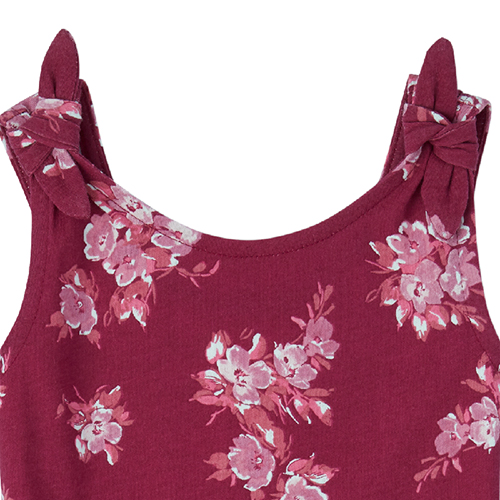 

Girls Floral Tie Shoulder Dress - Red - The Children's Place