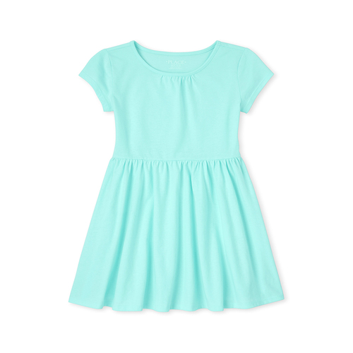 

Girls Shirred Dress - Blue - The Children's Place
