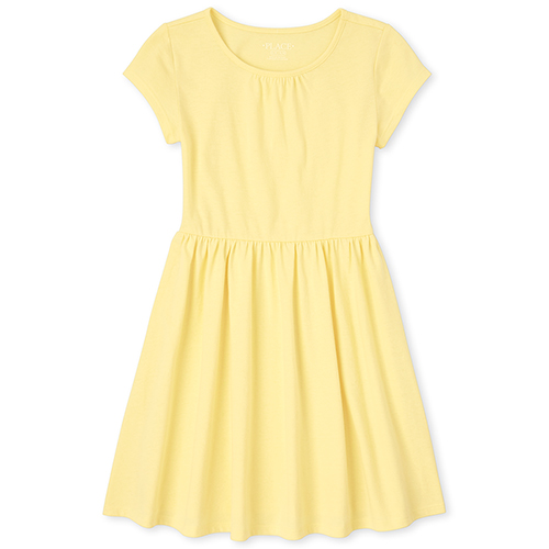 

Girls Shirred Dress - Yellow - The Children's Place