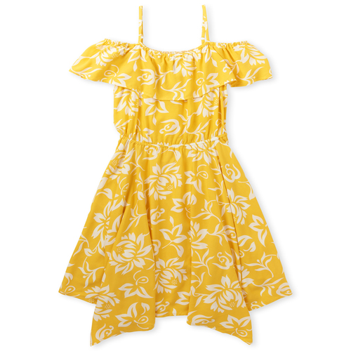 

Womens Mommy And Me Floral Matching Off Shoulder Sharkbite Hem Dress - Yellow - The Children' Place