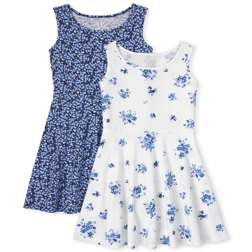 

Girls Floral Tank Dress 2-Pack - Blue - The Children's Place