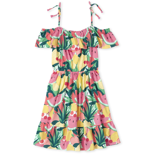 

s Womens Mommy And Me Fruit Matching Off Shoulder Tiered Dress - White - The Children's Place