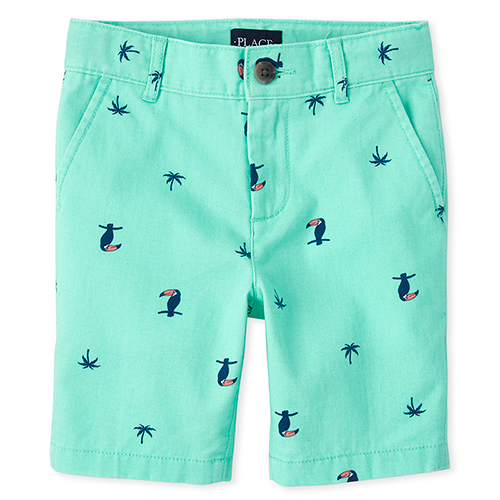 

s Boys Print Chino Shorts - Green - The Children's Place