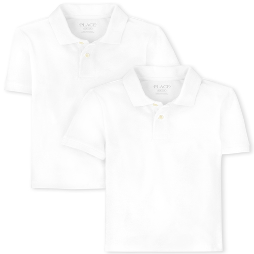 

s Boys Uniform Jersey Polo 2-Pack - White - The Children's Place