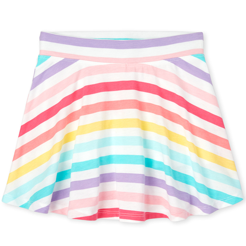

s Mix And Match Rainbow Striped Skort - White - The Children's Place