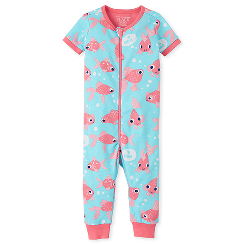 

s Baby And Toddler Goldfish Snug Fit Cotton One Piece Pajamas - Blue - The Children's Place