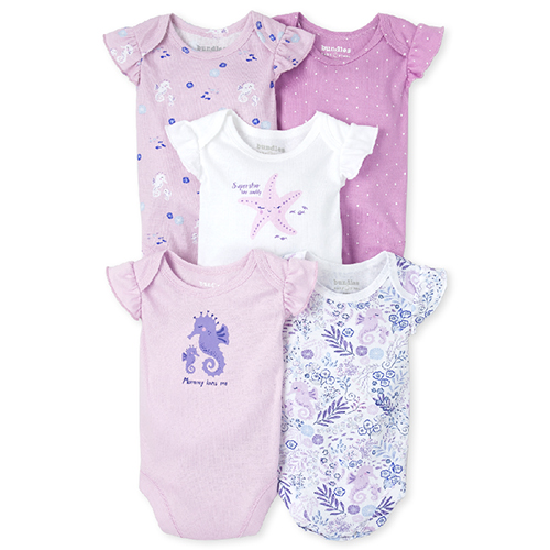 

s Baby Seahorse Bodysuit 5-Pack - Purple - The Children's Place
