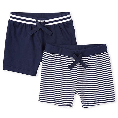 

Newborn Baby Boys Striped Shorts 2-Pack - Blue - The Children's Place